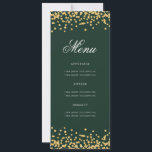 Elegant 80th Birthday Menu Gold Green Confetti Invitation<br><div class="desc">Elegant "Birthday Party Menu" design with faux glitter confetti & custom text.</div>