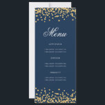 Elegant 80th Birthday Menu Gold Navy Blue Confetti Invitation<br><div class="desc">Elegant "Birthday Party Menu" design with faux glitter confetti & custom text.</div>
