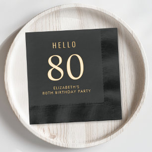 Elegant 80th Birthday Party Foil Napkins