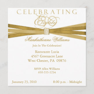 Elegant 80th Birthday Party Invitations