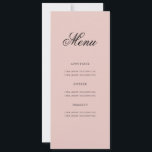 Elegant 80th Birthday Party Menu Blush Pink  Invitation<br><div class="desc">Elegant "Birthday Party Menu" design with a formal typography script in Blush Pink w/ custom text.</div>