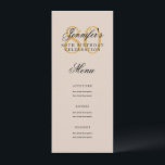 Elegant 80th Birthday Party Menu Gold Champagne Invitation<br><div class="desc">Elegant "Birthday Party Menu" design with a formal typography script in Gold w/ custom text.</div>