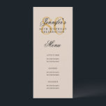 Elegant 80th Birthday Party Menu Gold Champagne Invitation<br><div class="desc">Elegant "Birthday Party Menu" design with a formal typography script in Gold w/ custom text.</div>