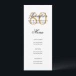 Elegant 80th Birthday Party Menu Gold  Invitation<br><div class="desc">Elegant "Birthday Party Menu" design with a formal typography script in Gold w/ custom text.</div>