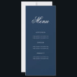 Elegant 80th Birthday Party Menu Gold Navy Blue  Invitation<br><div class="desc">Elegant "Birthday Party Menu" design with a formal typography script in Gold & Navy w/ custom text.</div>