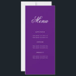 Elegant 80th Birthday Party Menu Gold Purple  Invitation<br><div class="desc">Elegant "Birthday Party Menu" design with a formal typography script in Gold & Purple w/ custom text.</div>