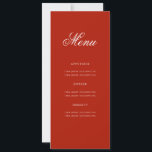 Elegant 80th Birthday Party Menu Gold Red  Invitation<br><div class="desc">Elegant "Birthday Party Menu" design with a formal typography script in Gold & Red w/ custom text.</div>
