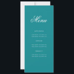 Elegant 80th Birthday Party Menu Gold Turquoise  Invitation<br><div class="desc">Elegant "Birthday Party Menu" design with a formal typography script in Gold & Turquoise w/ custom text.</div>