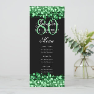 Elegant 80th Birthday Party Menu Green Lights Invitation