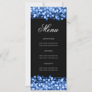 Elegant 80th Birthday Party Menu Navy Blue  Invitation