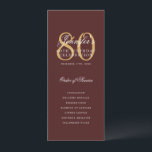 Elegant 80th Birthday Party Program Burgundy Gold  Invitation<br><div class="desc">Elegant "Birthday Party Program" design with a formal script typography and custom text.</div>