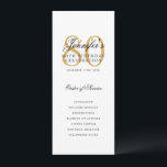 Elegant 80th Birthday Party Program Gold  Invitation<br><div class="desc">Elegant "Birthday Party Program" design with a formal script typography and custom text.</div>