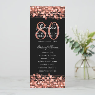 Elegant 80th Birthday Party Program Rose Gold  Invitation