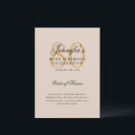 Elegant 80th Birthday Program Gold Menu Champagne Invitation<br><div class="desc">Elegant "Birthday Party Program   Menu" design with a sophisticated typography script in Gold w/ custom text.</div>