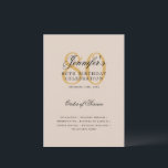 Elegant 80th Birthday Program Gold Menu Champagne Invitation<br><div class="desc">Elegant "Birthday Party Program   Menu" design with a sophisticated typography script in Gold w/ custom text.</div>