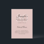 Elegant 80th Birthday Program Menu Blush Pink  Invitation<br><div class="desc">Elegant "Birthday Party Program   Menu" design with a sophisticated typography script in Blush Pink w/ custom text.</div>