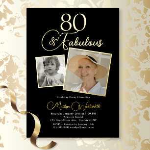 Elegant 80th Birthday Script Photo