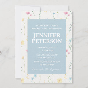 Elegant 81st birthday invitations Floral Boho Chic