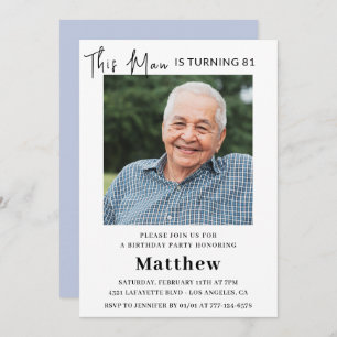 Elegant 81st birthday invitations Men Photo