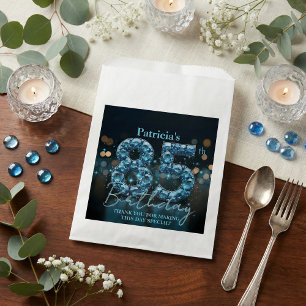 Elegant 85th Birthday Blue Diamonds & Glamour Favour Bags