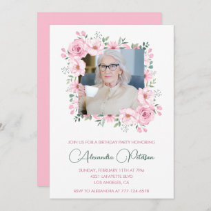 Elegant 85th birthday invitations Photo Boho