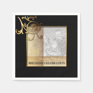 Elegant 85th Birthday Photo Paper Napkins
