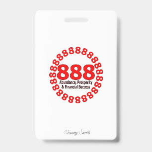 Elegant 888 Angel Number Invitation Card ID Badge