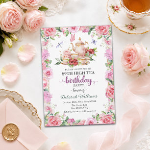 Elegant 89th Birthday High Tea Party  Invitation