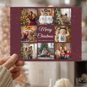 Elegant 8 Photo Christmas Card