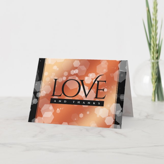 Elegant 8th 32nd Bronze Wedding Anniversary Thank You Card (Front)