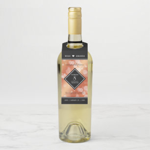 Elegant 8th Bronze Wedding Anniversary Celebration Bottle Tag