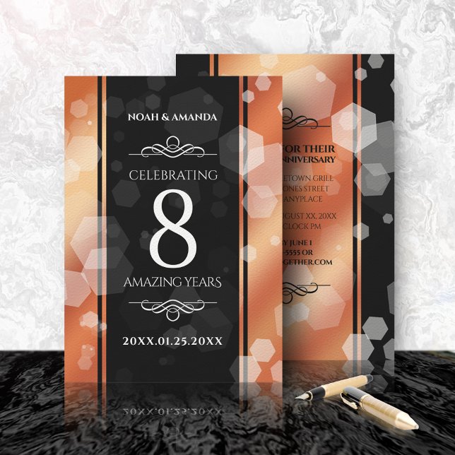 Elegant 8th Bronze Wedding Anniversary Celebration Invitation (Creator Uploaded)