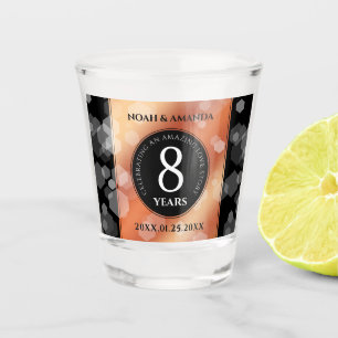 Elegant 8th Bronze Wedding Anniversary Celebration Shot Glass