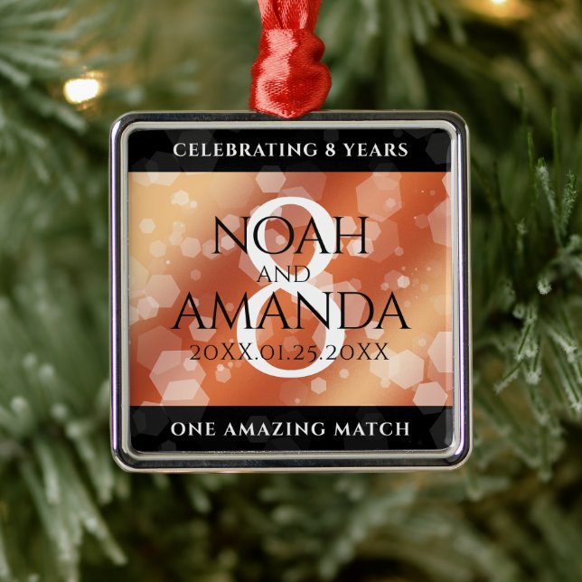 Elegant 8th Bronze Wedding Anniversary Metal Tree Decoration (Tree)