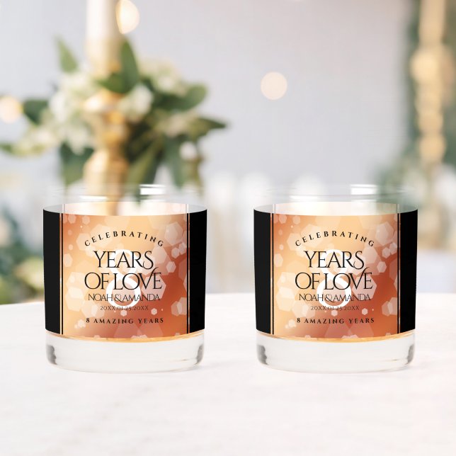 Elegant 8th Bronze Wedding Anniversary Whiskey Glass (Insitu (Wedding))