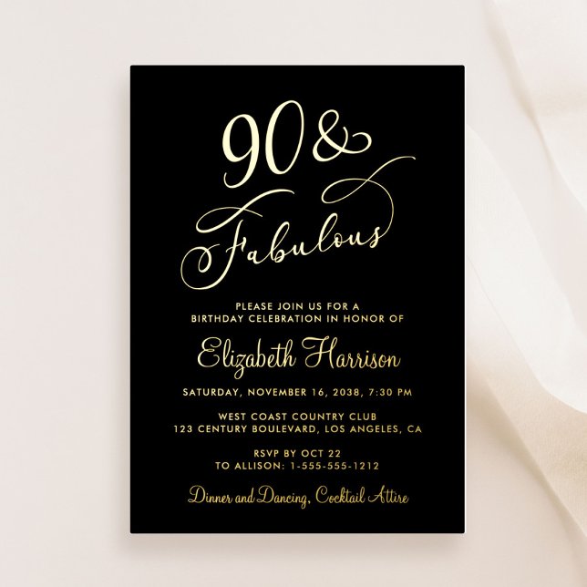 Elegant 90 And Fabulous Black 90th Birthday Party (Creator Uploaded)