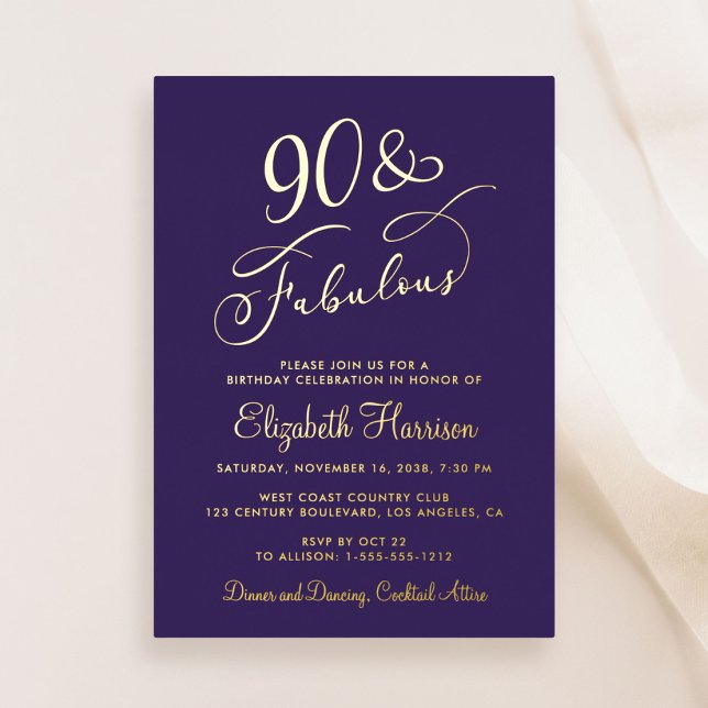 Elegant 90 And Fabulous Purple 90th Birthday Party (Creator Uploaded)