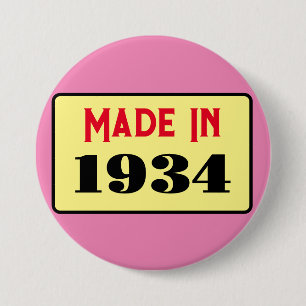 Elegant 90th Birthday Born in 1935 7.5 Cm Round Badge