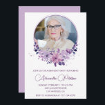 Elegant 90th birthday invitation Photo Elegant<br><div class="desc">Elegant 90th birthday invitation Photo Boho purple vintage</div>