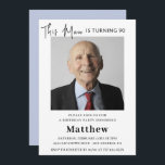 Elegant 90th birthday invitations Men Photo<br><div class="desc">Elegant 90th birthday invitations Men Photo Modern</div>