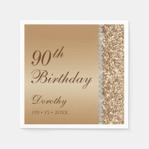 Elegant 90th Birthday Napkin