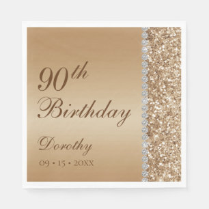 Elegant 90th Birthday Napkin