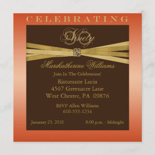 Elegant 90th Birthday Party Invitations