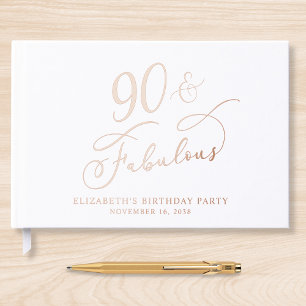 Elegant 90th Birthday Party Rose Gold Guest Book
