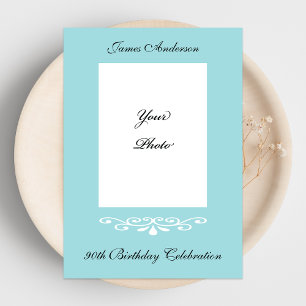Elegant 90th Birthday Photo Invitation