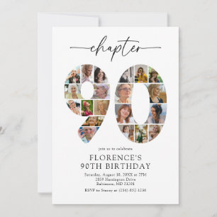 Elegant 90th Chapter Birthday Invitation