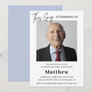 Elegant 95th birthday invitations Men Photo