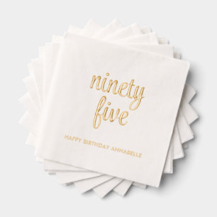 Elegant 95th Birthday Modern Gold Foil Napkins