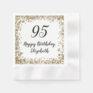 Elegant 95th Birthday Napkins With Gold Sequins