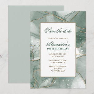 Elegant 96th birthday invitations Save the date